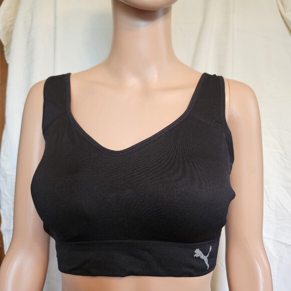 Puma Ladies’ Seamless Sports Bra, 2 Pack, Convertible  , Black /Gray, S,M,L,XL - Picture 5 of 16